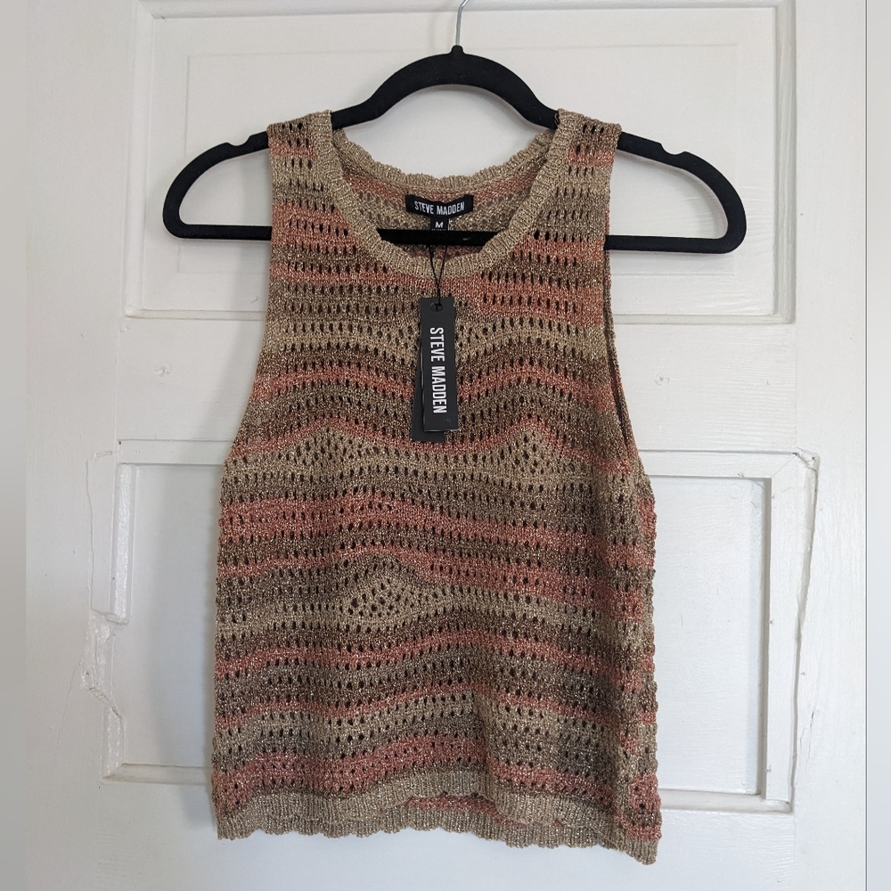 Steve Madden Hannah Sweater Sparkle Top M